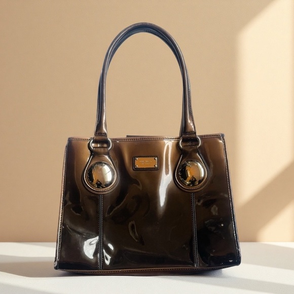 Nine West Handbags - Nine west patent bronze/ brown ombre tote bag ❤️